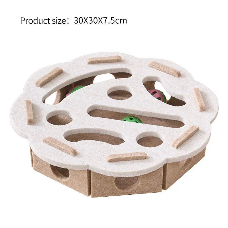 SEO Title: Interactive Cat Puzzle Toy Box – Felt Maze Tunnel with Bell Ball