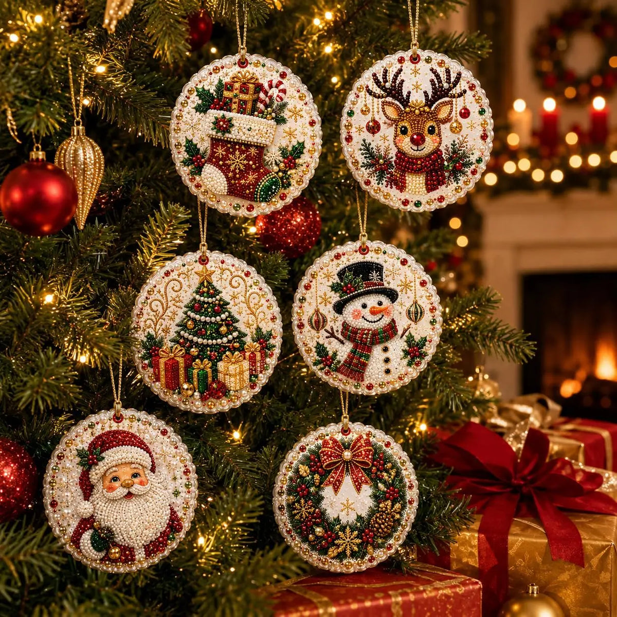 DIY Christmas Diamond Art Wooden Decorations