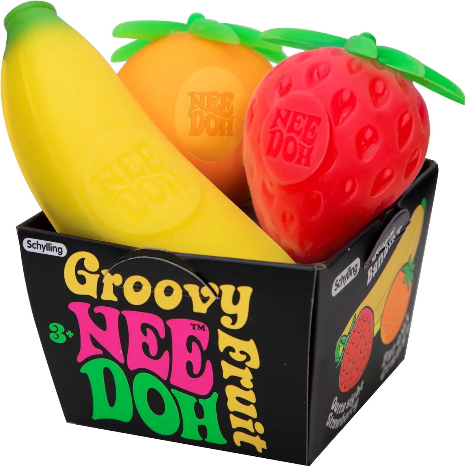 New Fruit NeeDoh Squishy Toy – Strawberry, Banana & Orange Sensory Fidget Toy
