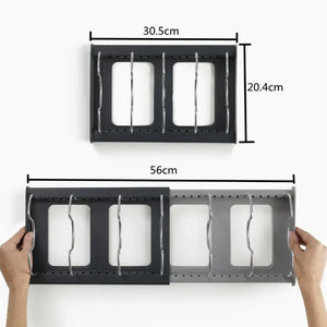 7-Grid Adjustable Pot and Pan Organizer Rack – Space-Saving Kitchen Storage