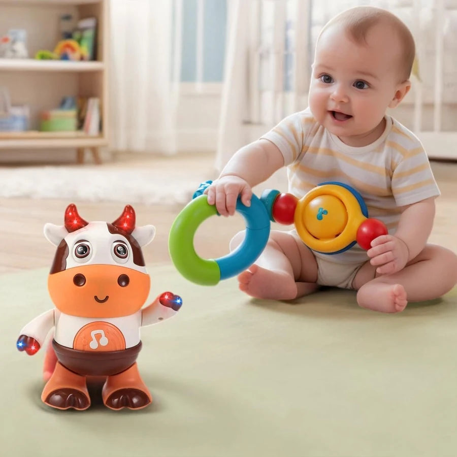 Writing  Baby Dancing Cow Toy with Music & Funny Moves | Interactive Plush Toy