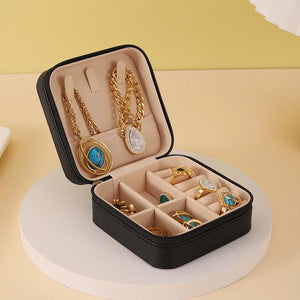 Portable Leather Jewelry Organizer – Travel Storage Case
