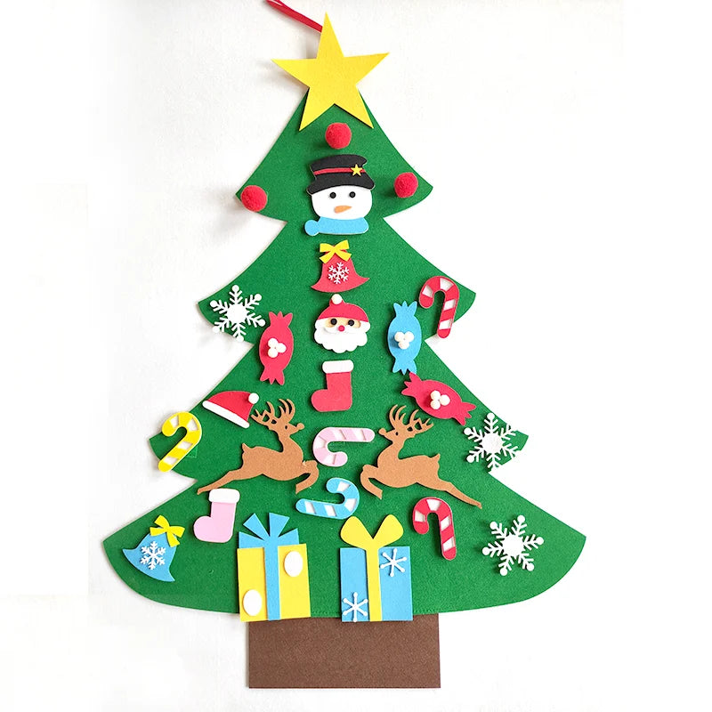 DIY Felt Christmas Tree Decoration, Santa Claus Ornaments & Kids Xmas Gifts