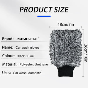 SEAMETAL Microfiber Car Wash Mitt – Chenille Cleaning Glove