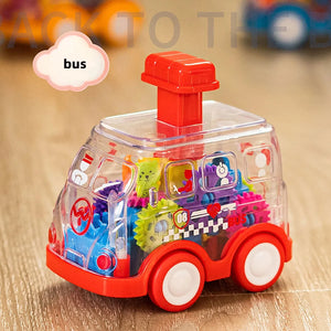 Baby Pull-Back Gear Car Toy | Cartoon Transparent Toy for Kids