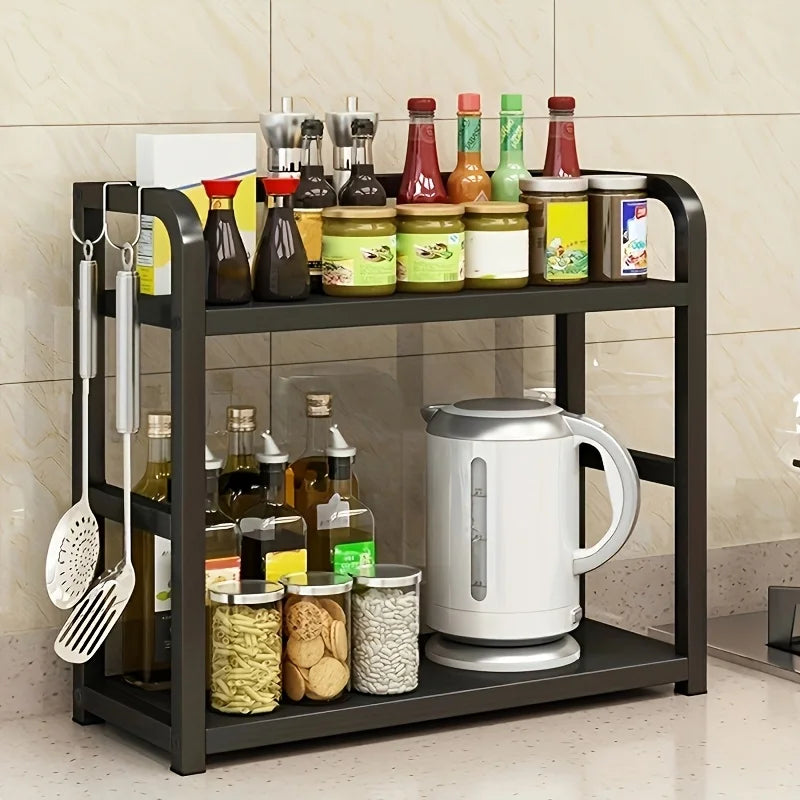 2-Tier Metal Countertop Shelf – Space-Saving Kitchen Organizer