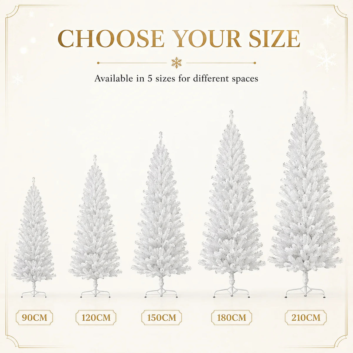 White Artificial Christmas Tree with Metal Stand