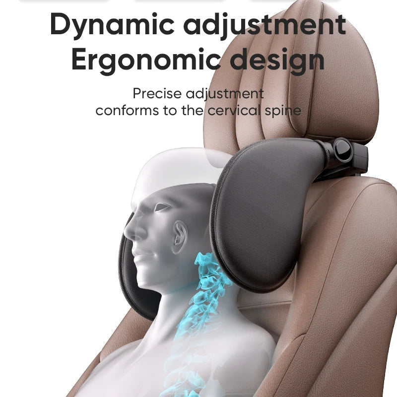 Adjustable Car Neck Pillow with Memory Foam – 360° Headrest