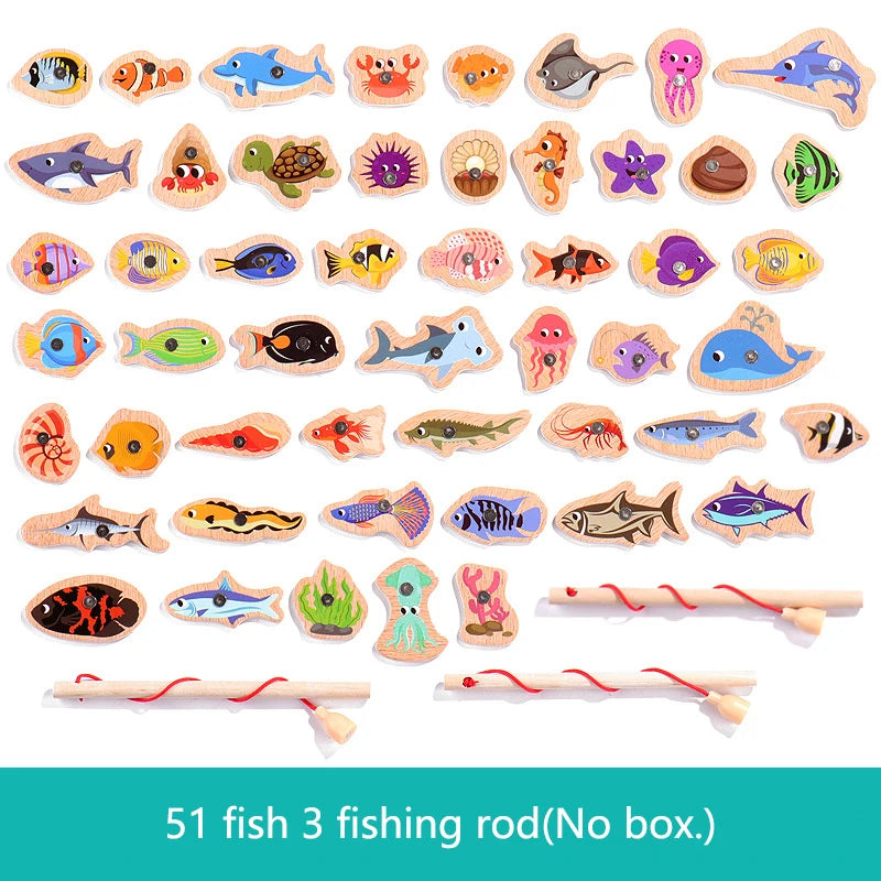 Wooden Magnetic Fishing Toy for Kids – Educational Fish Matching Game