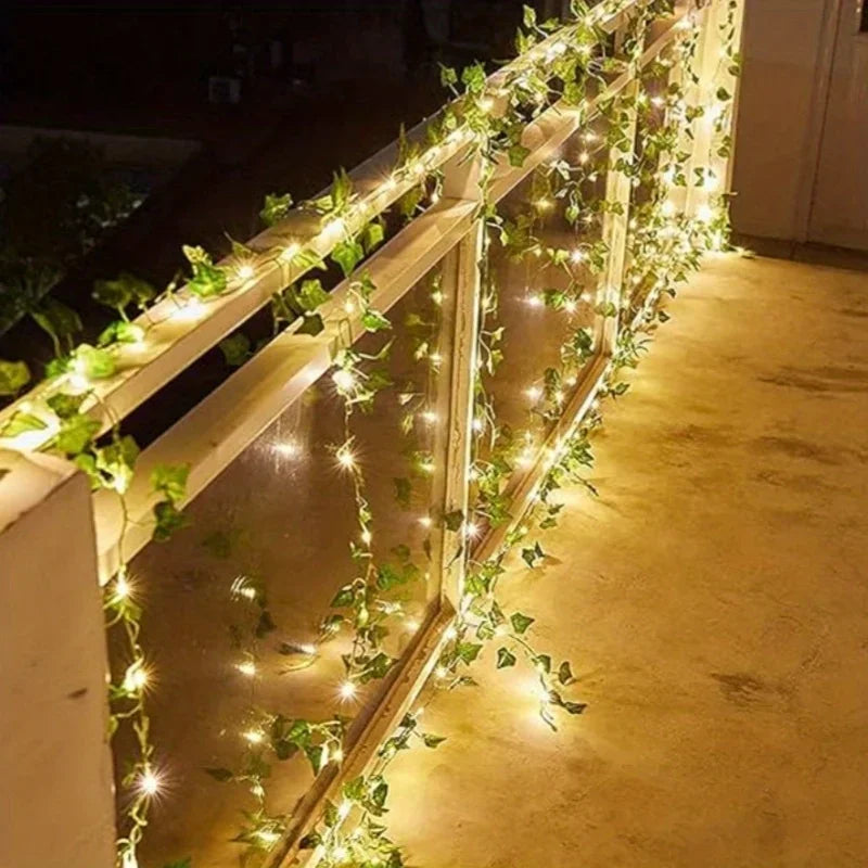 50/100 LED Solar Ivy String Lights, 8 Modes for Garden, Wedding & Christmas Decor