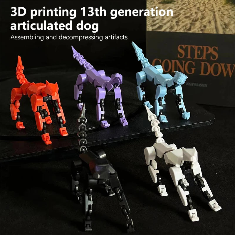 3D Printed Mechanical Dog Toy, Movable Robot Dog Figure