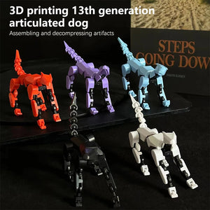 3D Printed Mechanical Dog Toy, Movable Robot Dog Figure
