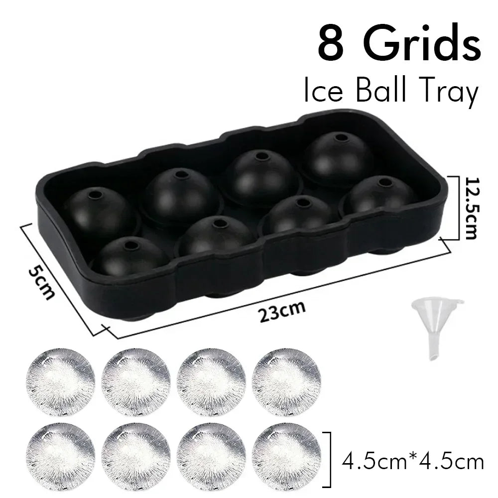 Silicone Ice Cube Tray with Lid – 4, 6 & 8 Grid Ice Maker