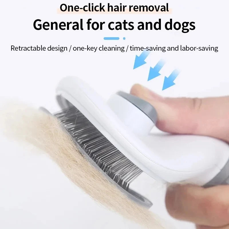 Self-Cleaning Pet Grooming Brush for Cats & Dogs