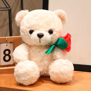 16–25cm Romantic Rose Bear Plush Toy – Cute Heart Gift