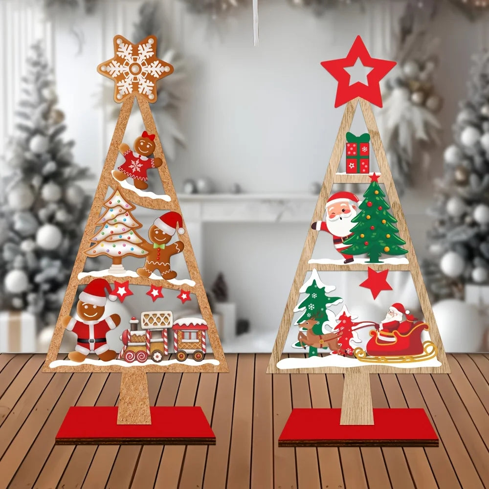 Wooden Christmas Tree Desktop Ornament – Holiday Decor   Meta description likh do