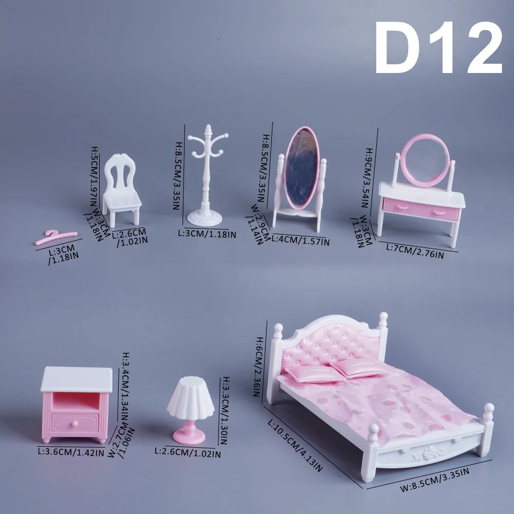 1:12 Miniature Dollhouse Furniture Set – Kitchen & Dining Accessories for Kids