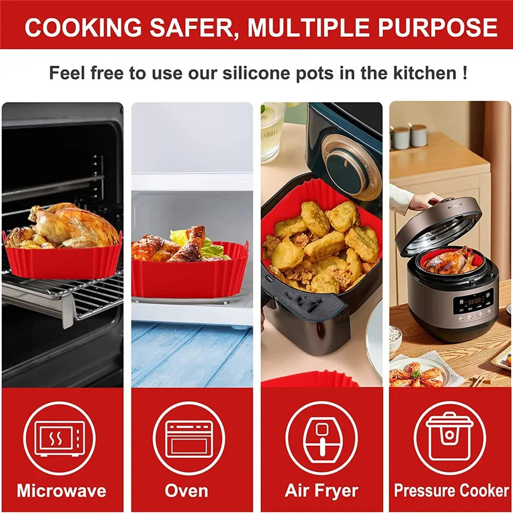 Reusable Silicone Air Fryer Liner – Non-Stick Baking Pan