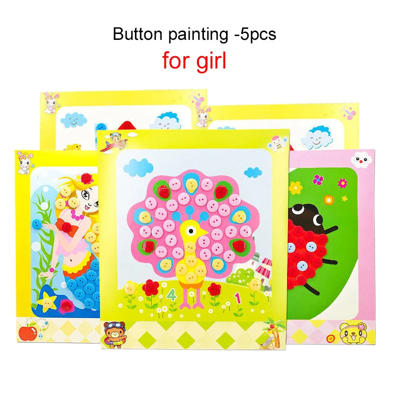 DIY Sticker Craft Kit for Kids Ages 3-6, Creative Educational Art Toy