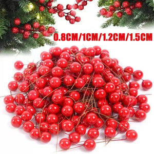 Mini Artificial Red Berries for Christmas Wreaths, DIY Floral Crafts & Home Decor