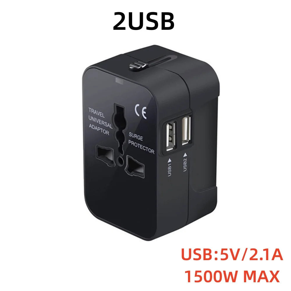 Universal Travel Adapter with Dual USB Ports – Worldwide Charger