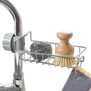 Stainless Steel Sink Organizer – Sponge, Soap & Towel Holder