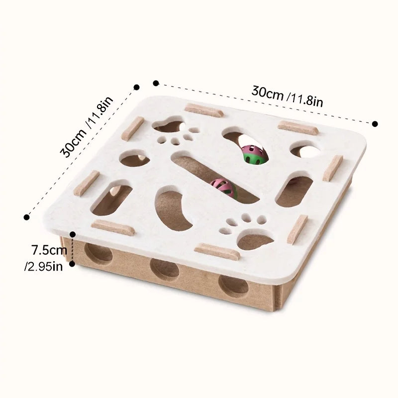 SEO Title: Interactive Cat Puzzle Toy Box – Felt Maze Tunnel with Bell Ball