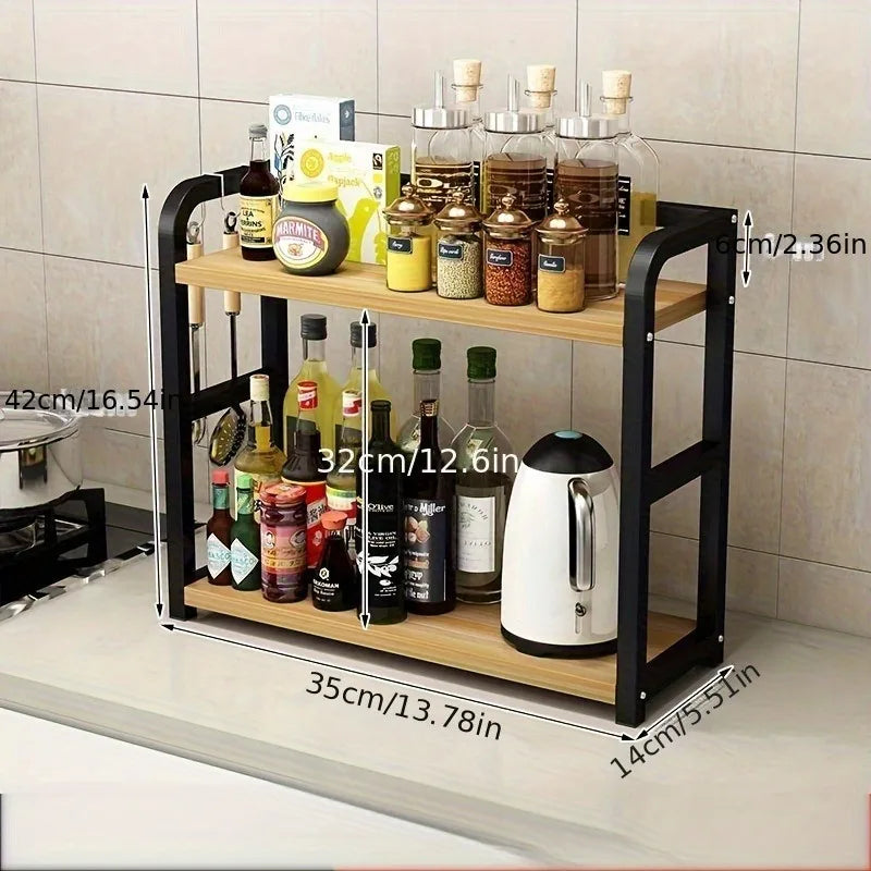 2-Tier Metal Countertop Shelf – Space-Saving Kitchen Organizer