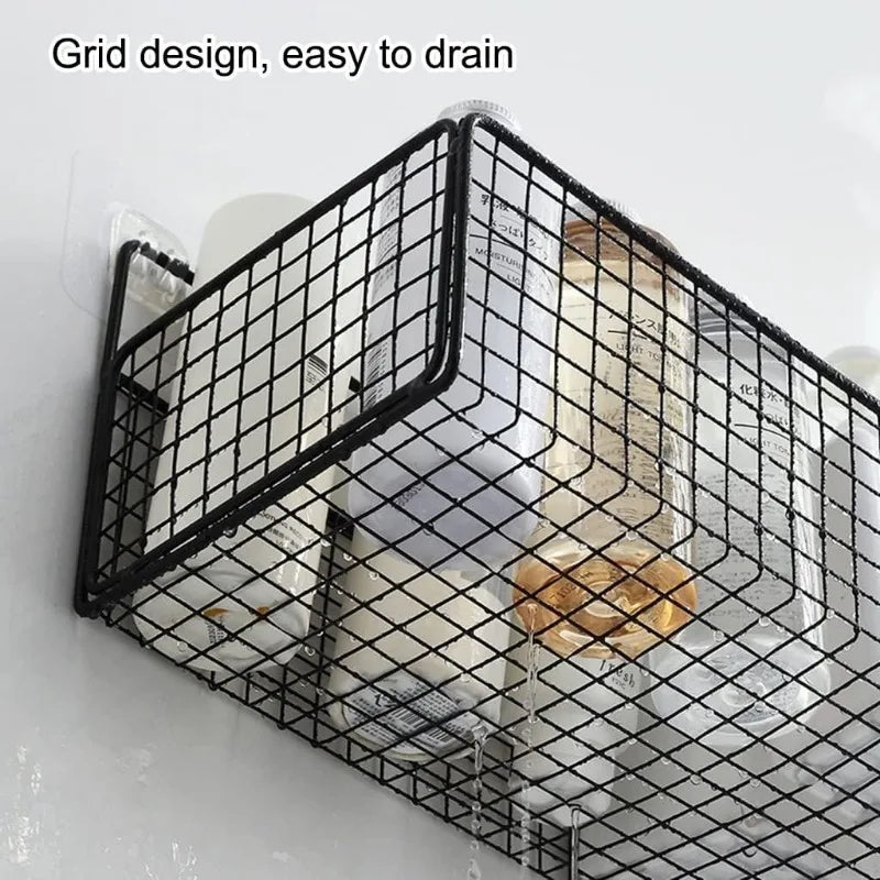 No-Drill Bathroom Organizer – Wall-Mounted Storage Shelf