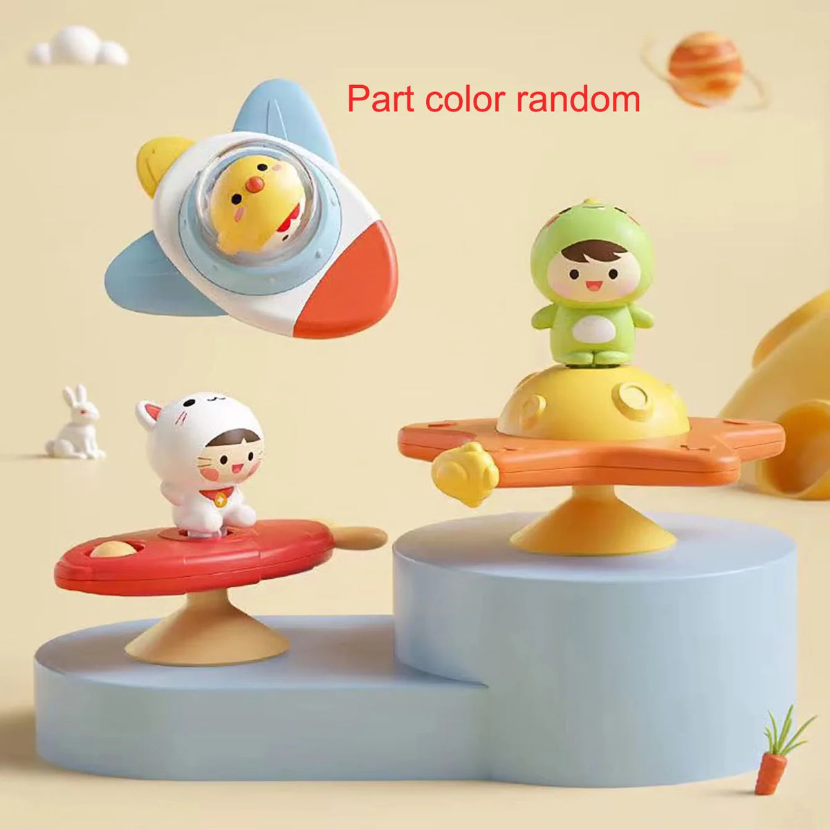 Baby Airplane Suction Spinner Toy – Bath & Sensory Learning Toy