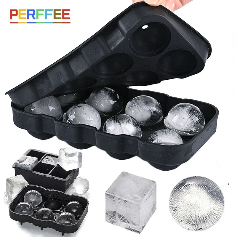 Silicone Ice Cube Tray with Lid – 4, 6 & 8 Grid Ice Maker