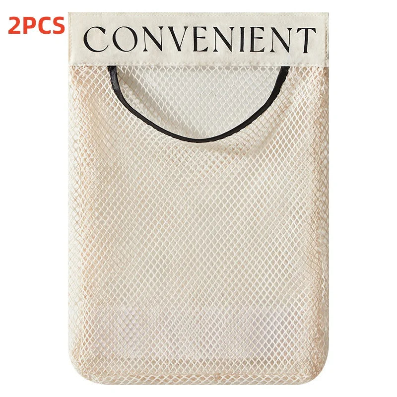 Wall-Mounted Mesh Plastic Bag Dispenser – Kitchen Storage Organizer