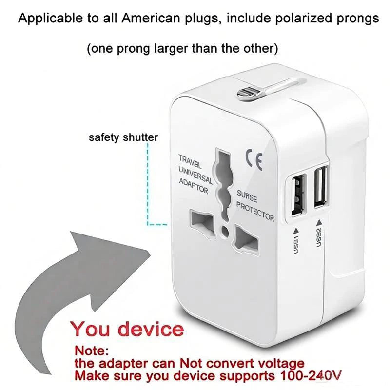 Universal Travel Adapter – EU, UK, US & AU Plug Converter