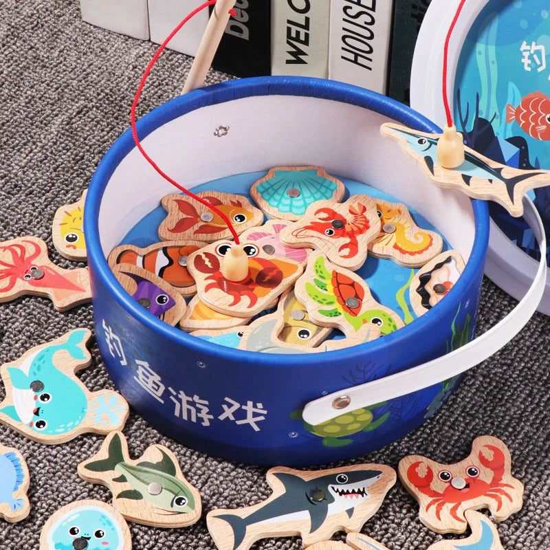 Wooden Magnetic Fishing Toy for Kids – Educational Fish Matching Game