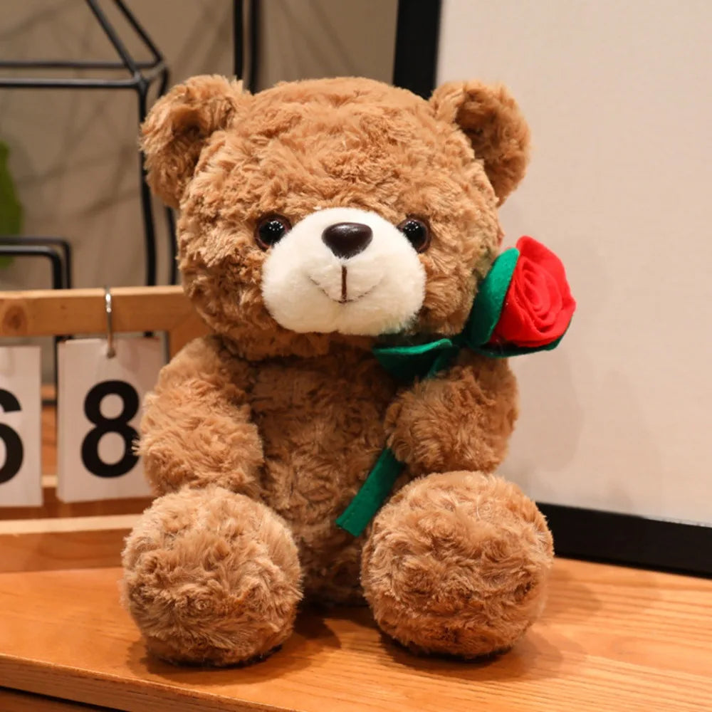 16–25cm Romantic Rose Bear Plush Toy – Cute Heart Gift