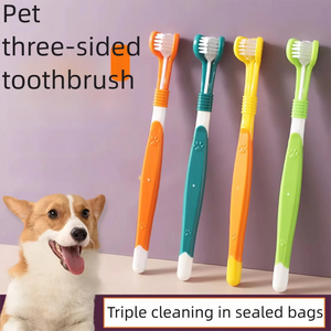 SEO Title: 3-Sided Pet Toothbrush for Dogs & Cats – Teeth Cleaning Tool