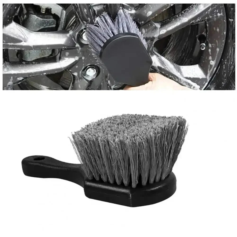 Car Wheel Cleaning Brush – Short Handle Tire & Rim Detailing Tool