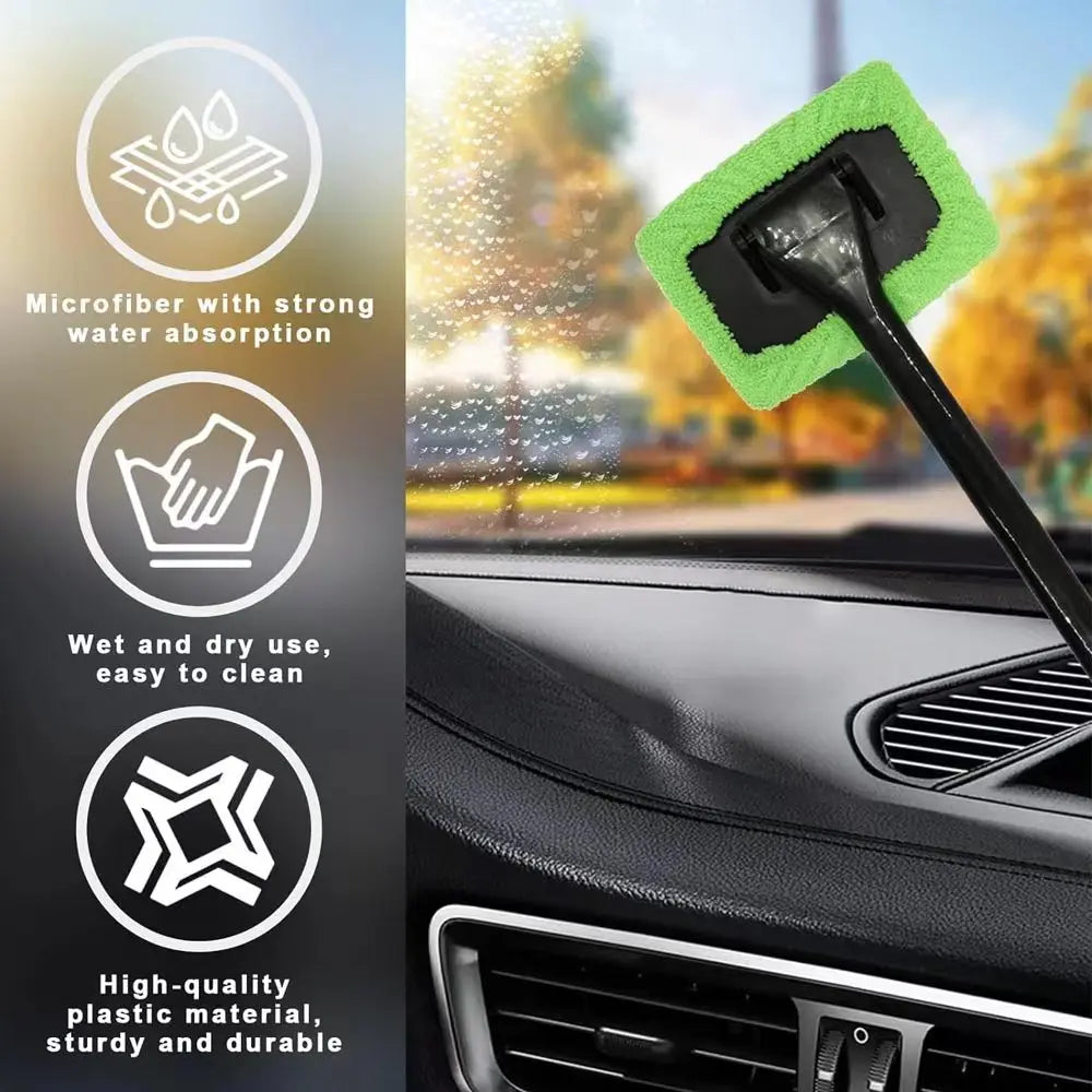 Car Window Cleaning Brush – Long Handle Windshield Cleaner