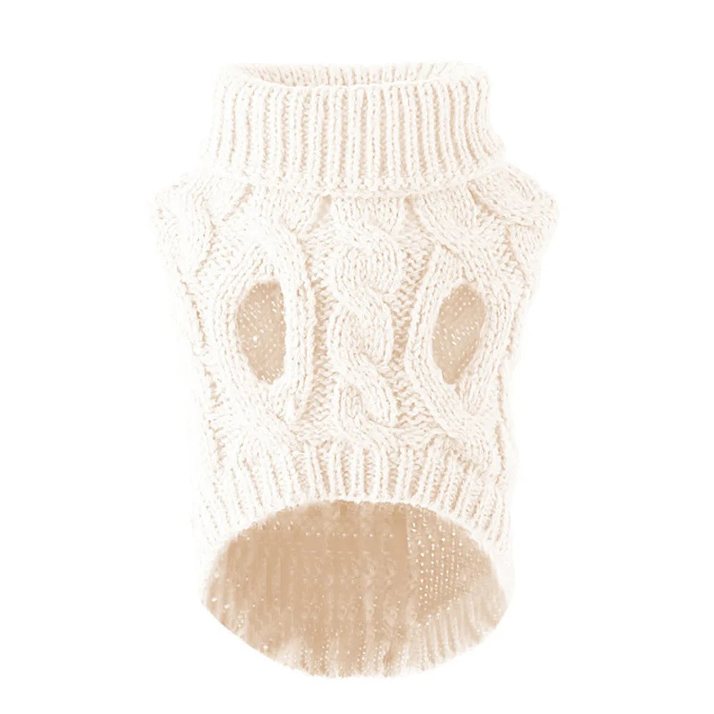 Warm Knitted Dog Sweater for Small Pets – Autumn & Winter