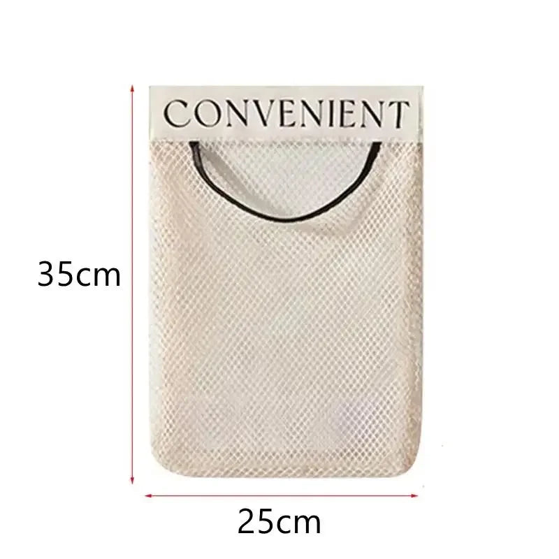 Wall-Mounted Mesh Plastic Bag Dispenser – Kitchen Storage Organizer