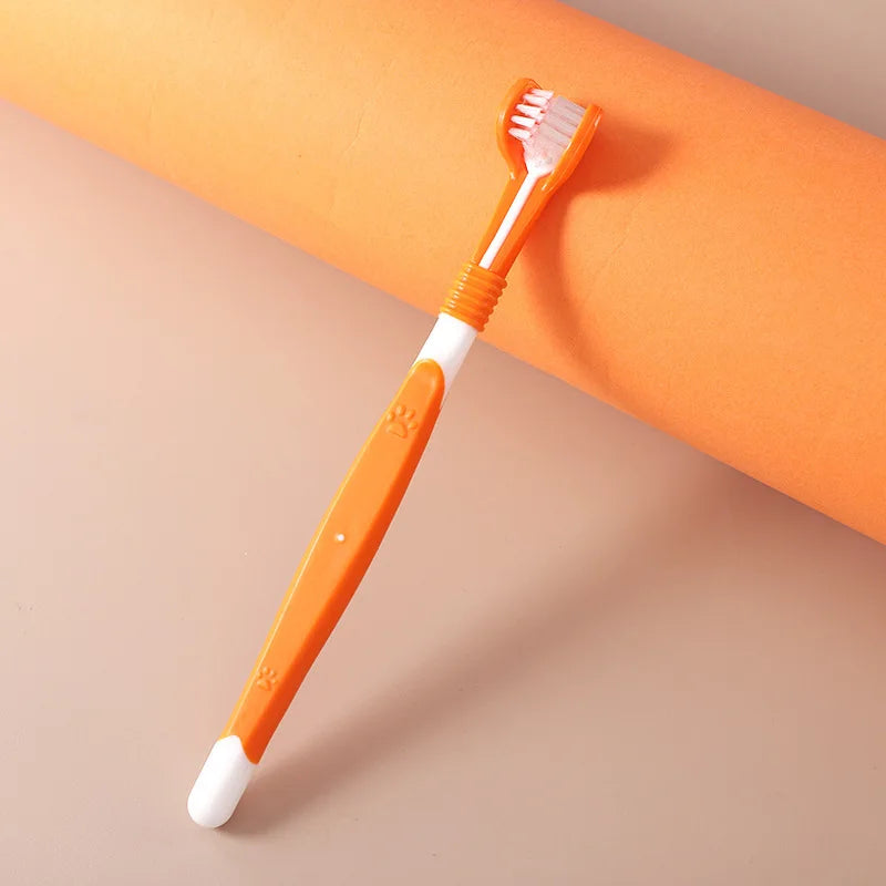 SEO Title: 3-Sided Pet Toothbrush for Dogs & Cats – Teeth Cleaning Tool