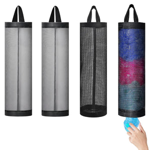 Wall-Mounted Plastic Bag Dispenser – Reusable Mesh Storage Organizer