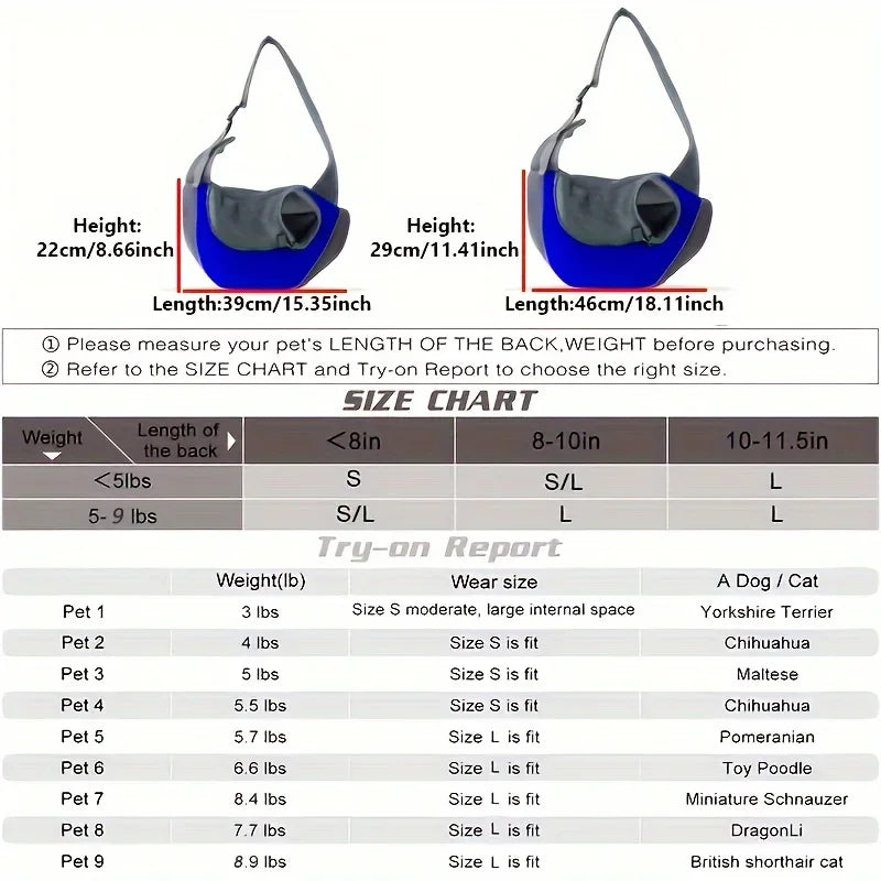 SEO Title: Dog Sling Carrier Backpack – Breathable Mesh Travel Bag for Dogs & Cats