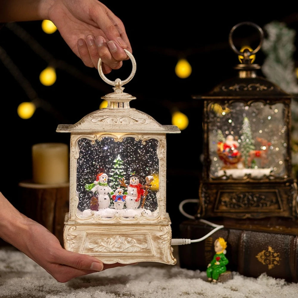hristmas Crystal Ball Music Box with LED Lights – Holiday Decor
