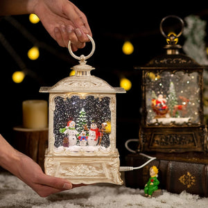 hristmas Crystal Ball Music Box with LED Lights – Holiday Decor