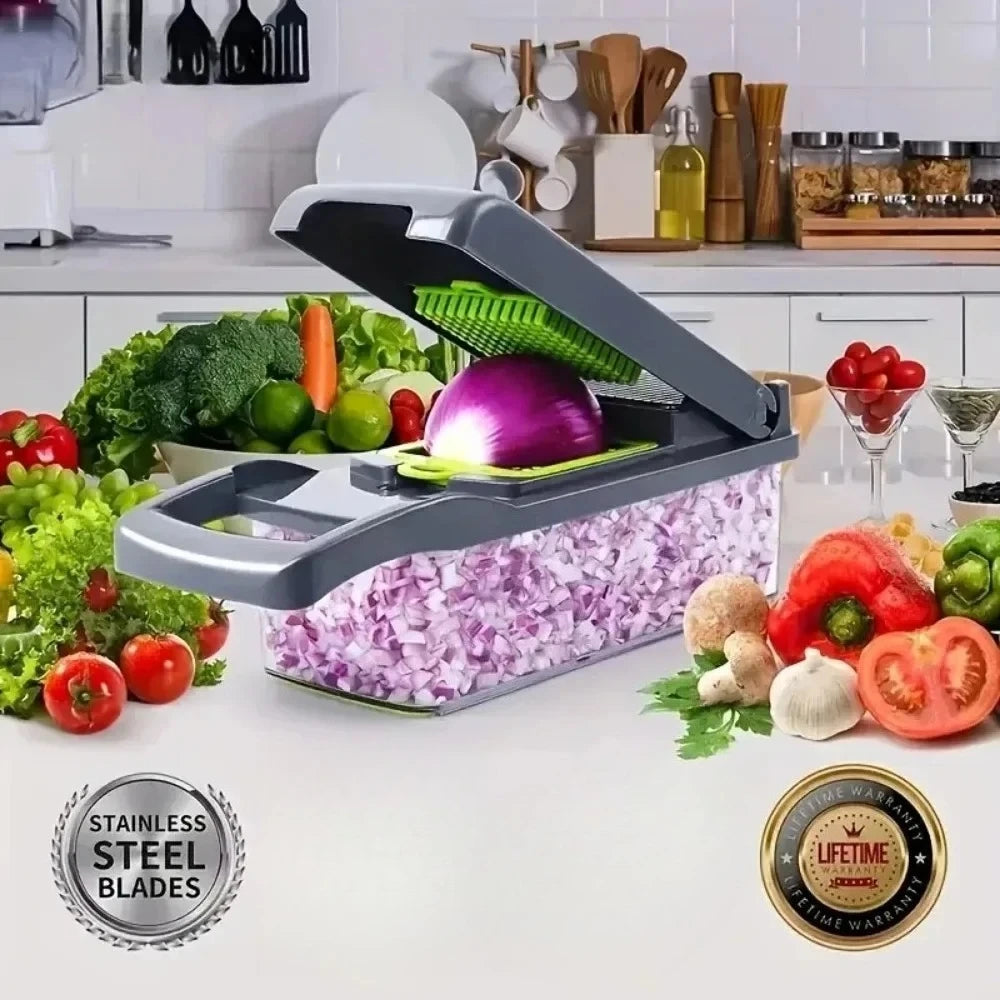 14-in-1 Vegetable Chopper, Multifunctional Food Slicer and Dicer