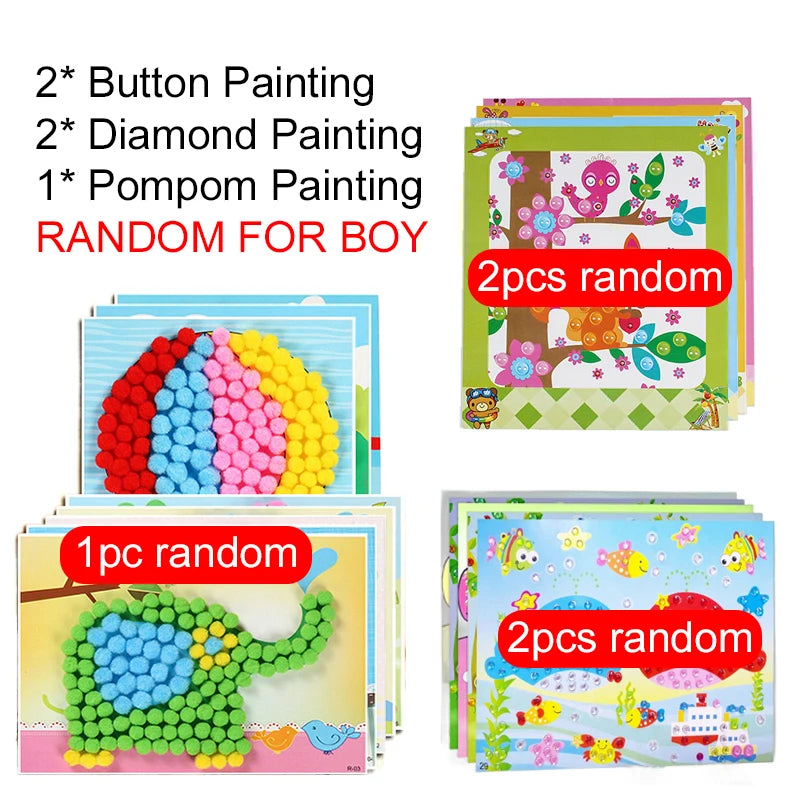 DIY Sticker Craft Kit for Kids Ages 3-6, Creative Educational Art Toy