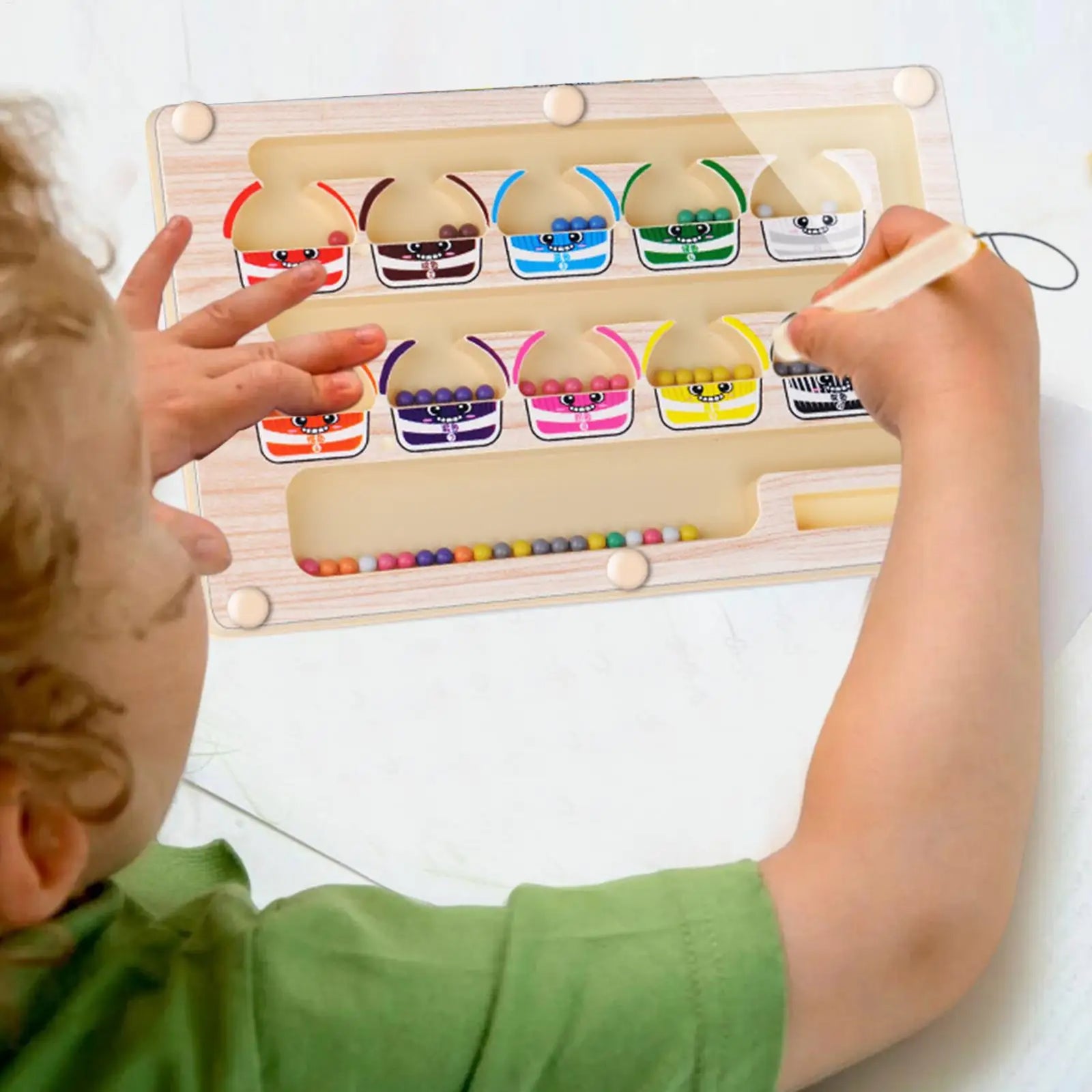 SEO Title: Montessori Magnetic Color Sorting Maze – Wooden Number Puzzle Toy for Toddlers
