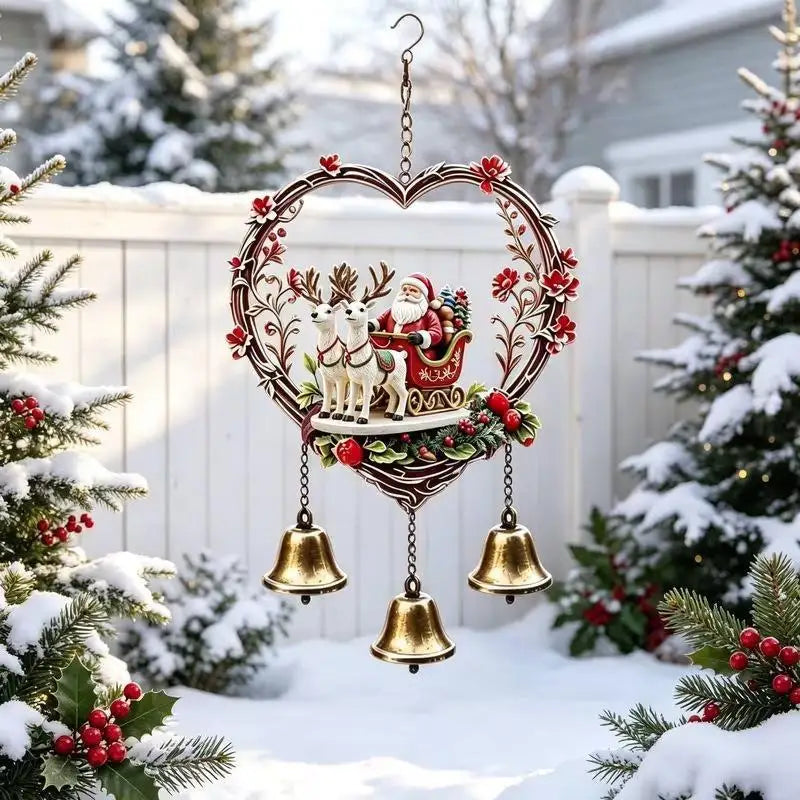 Santa Reindeer Christmas Wind Chime