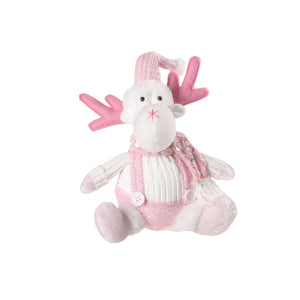 Christmas Sequin Cartoon Doll Decor – Pink Reindeer, Snowman & Santa